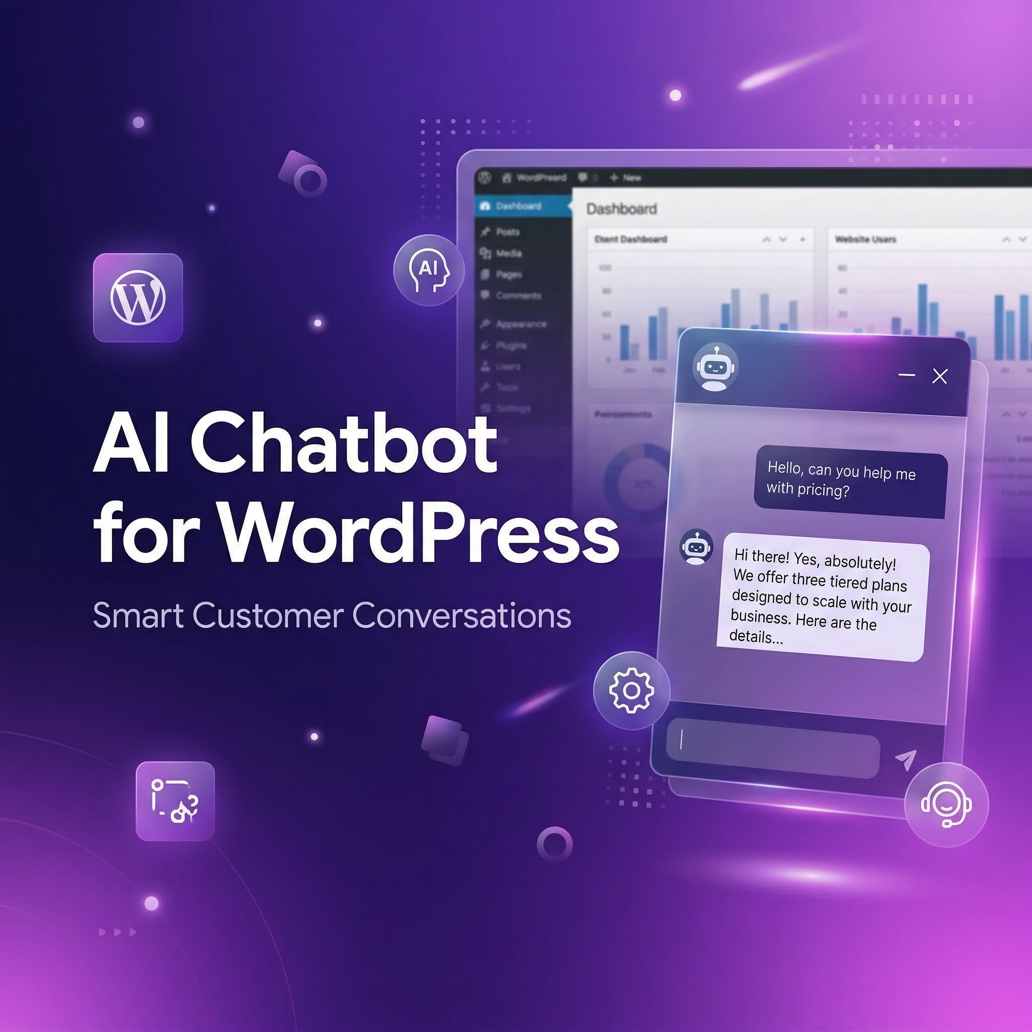 WordPress AI Chatbot Plugin in einer modernen Website-Ansicht