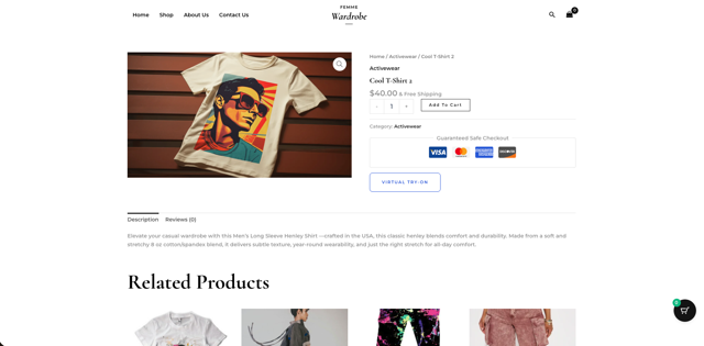 WooCommerce Produktseite mit integriertem AI Virtual Try-On Button für Mode-Artikel